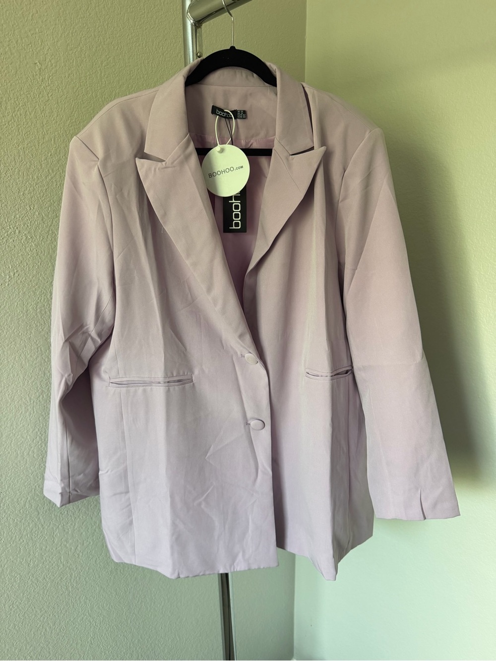 Boohoo Pastel Lilac Single-Button Women's Blazer